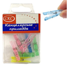 Прищіпка 12шт кольорова 30мм у пласт.2012