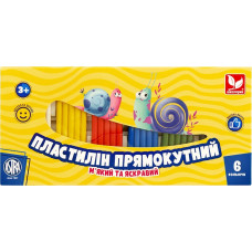 Пластилін прямокутний 6 Кольорів