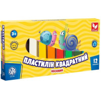 Пластилін квадратний восковий 12 кол.