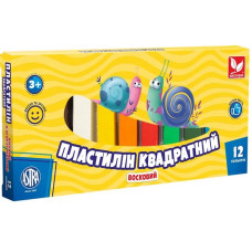 Пластилін квадратний восковий 12 кол.