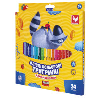 Олівці кольорові тригранні  чинка - 24 кольорів