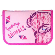 Пенал 1-яр. з 2відв., пустий, "Funny Animals" CLASS