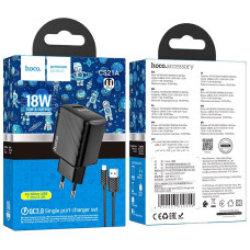 Зарядка USB HOCO CS21A QC3 Black