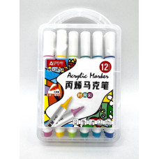 Маркер акриловий 12кол. "Аodemei" 12,9см упк.PVC 624