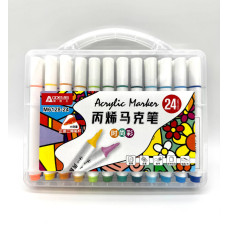 Маркер акриловий 24кол. "Аodemei" 12,9см упк.PVC 624