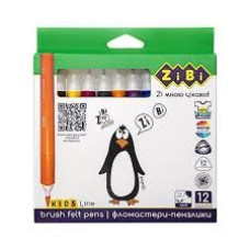 Фломастери Zibi 12кол. Брашеві JUMBO