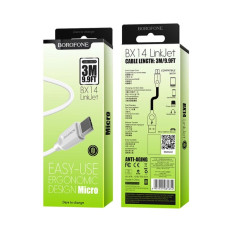 Кабель Micro USB Borofone BX14 White