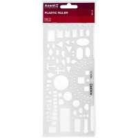 Лінійка-Трафарет "Офіцерська" 20см. Прозора