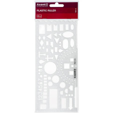 Лінійка-Трафарет "Офіцерська" 20см. Прозора