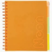 Зошит на пружині NEON, В5 170x205, 120 арк, клітинка, 3 PVC розділюв