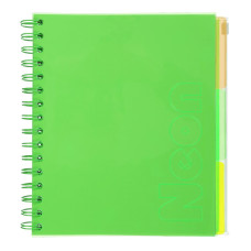 Зошит на пружині NEON, В5 170x205, 120 арк, клітинка, 3 PVC розділюв