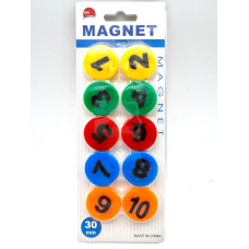 Магнітка 10шт 30мм "Цифри від 1 до 10" кольорові 4100