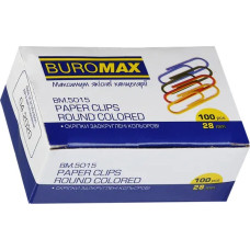 Скріпка кругла кол 28мм,100шт.Buromax