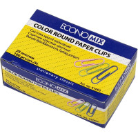 Скріпка кругла кольор. 28мм,100шт.Economix
